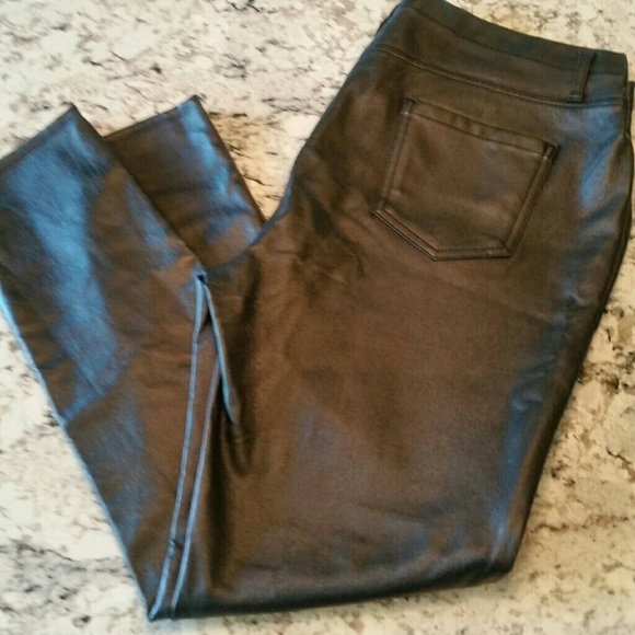 Faded Glory Pants - Faded Glory Pleather Leggings XXL 20 Like New C4